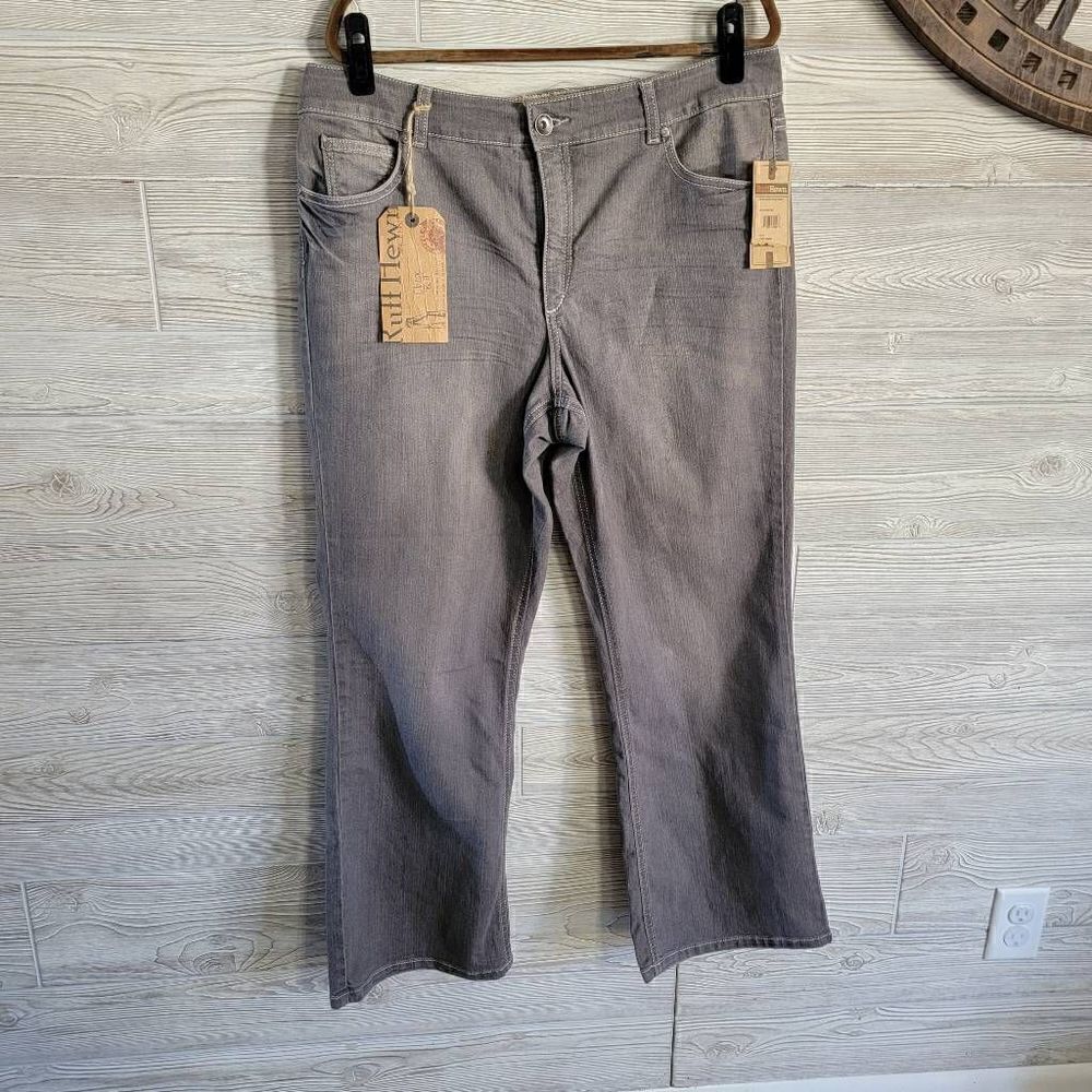 Ruff Hewn Grey Wash Bootcut Jean Womens SZ 18 S Short NWT